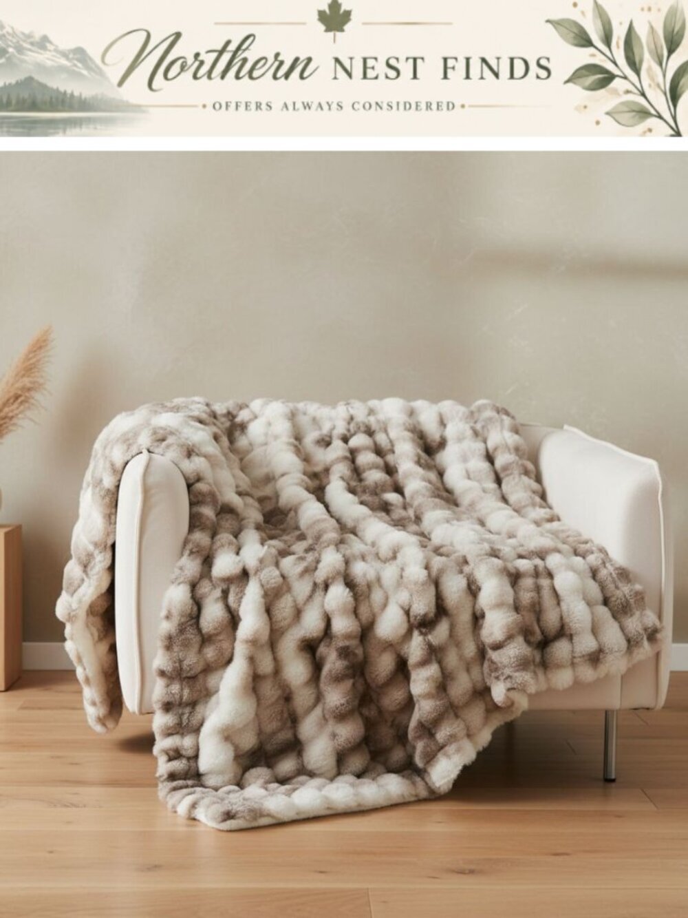 Ultra-Soft Fuzzy Faux Fur Throw Blanket 50x60 Reversible Sherpa